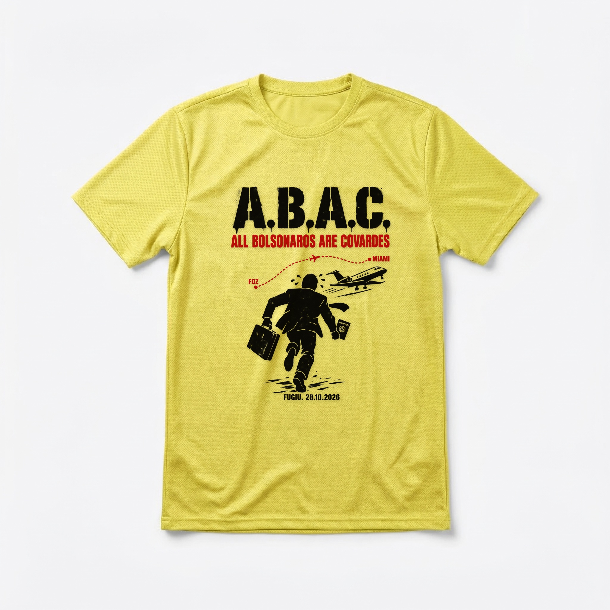 Camiseta_dry_fit_amarelo_que_isso_camarada_-_ABAC_-_All_Bolsonaros_Are_Covardes | ABAC - All Bolsonaros Are Covardes