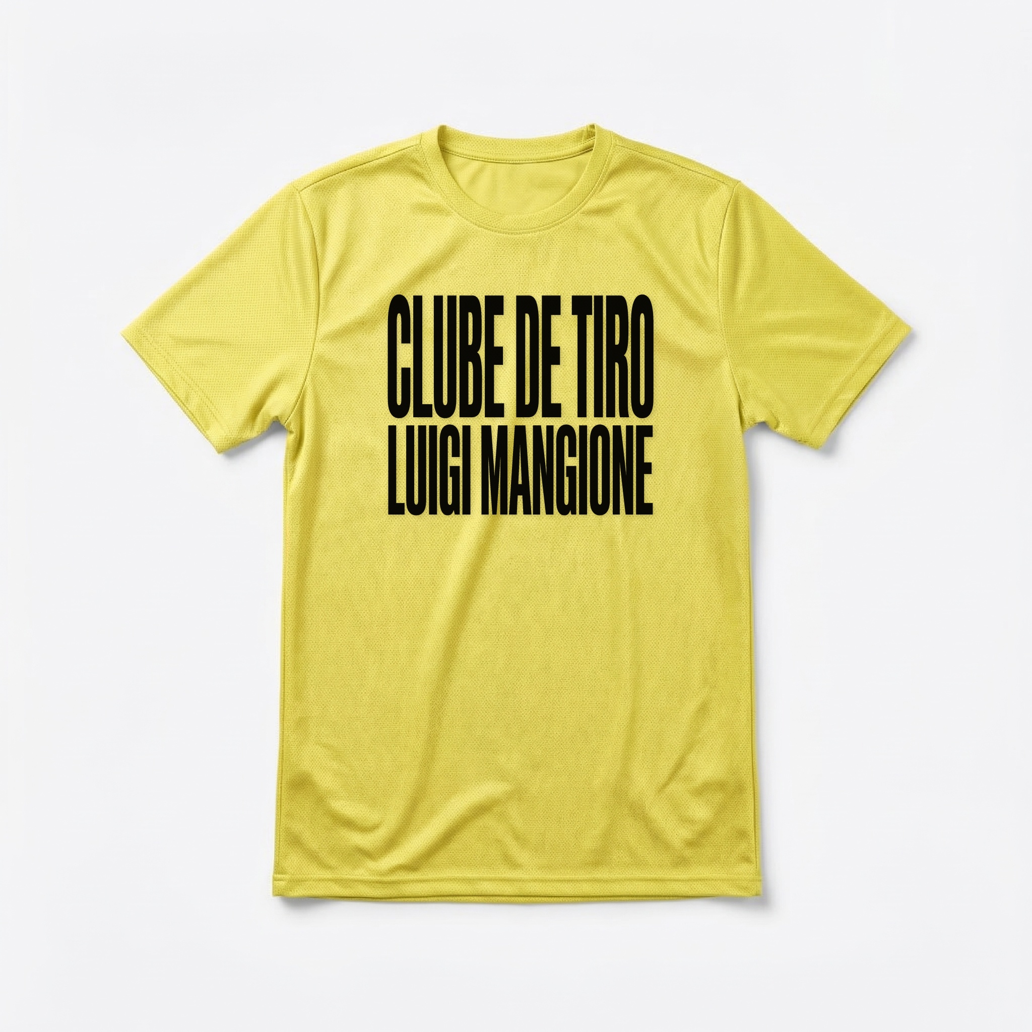 Camiseta_dry_fit_amarelo_que_isso_camarada_-_Clube_de_Tiro_Luigi_Mangione_-_Tipografia | Clube de Tiro Luigi Mangione - Tipografia