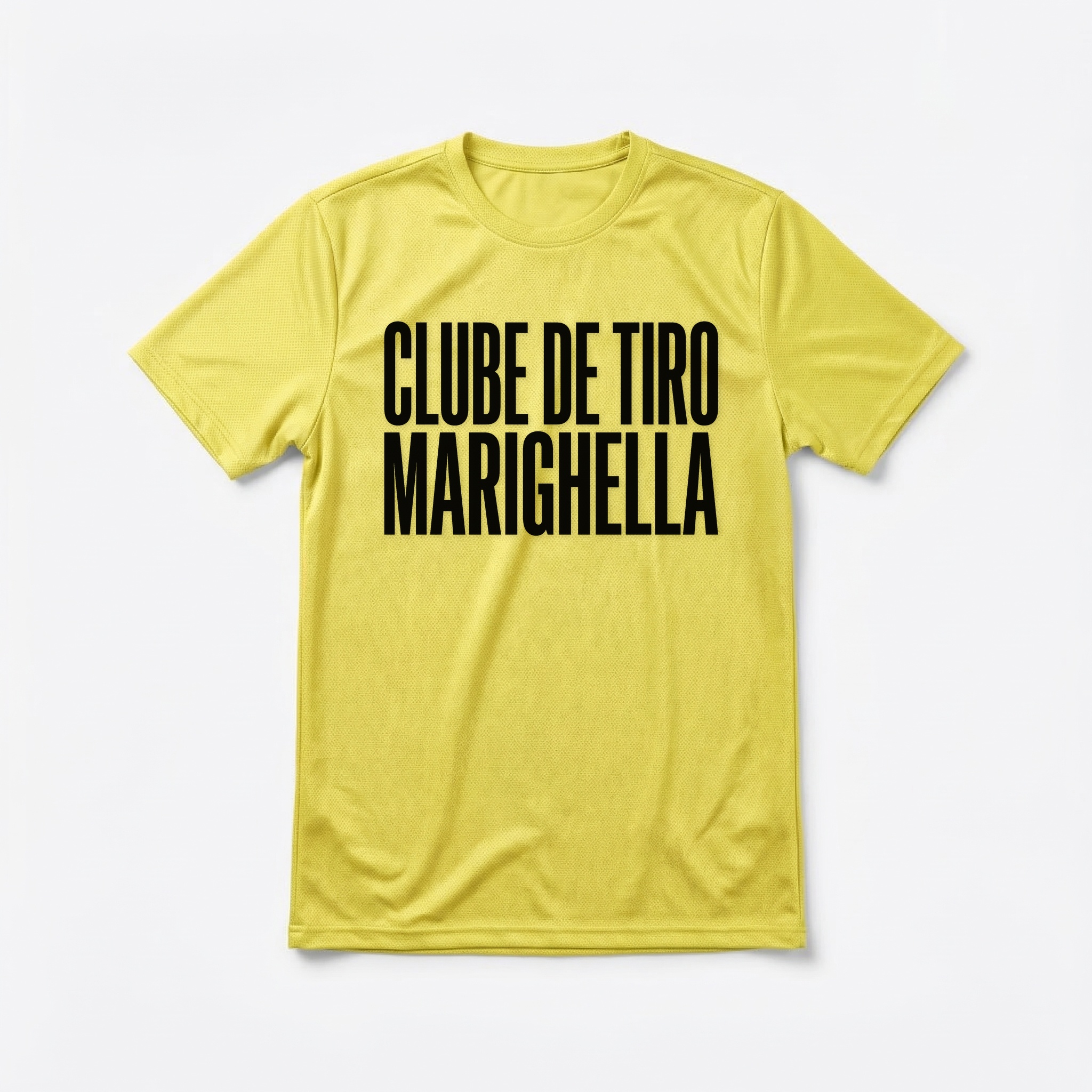 Camiseta_dry_fit_amarelo_que_isso_camarada_-_Clube_de_Tiro_Marighella_-_Tipografia | Clube de Tiro Marighella - Tipografia