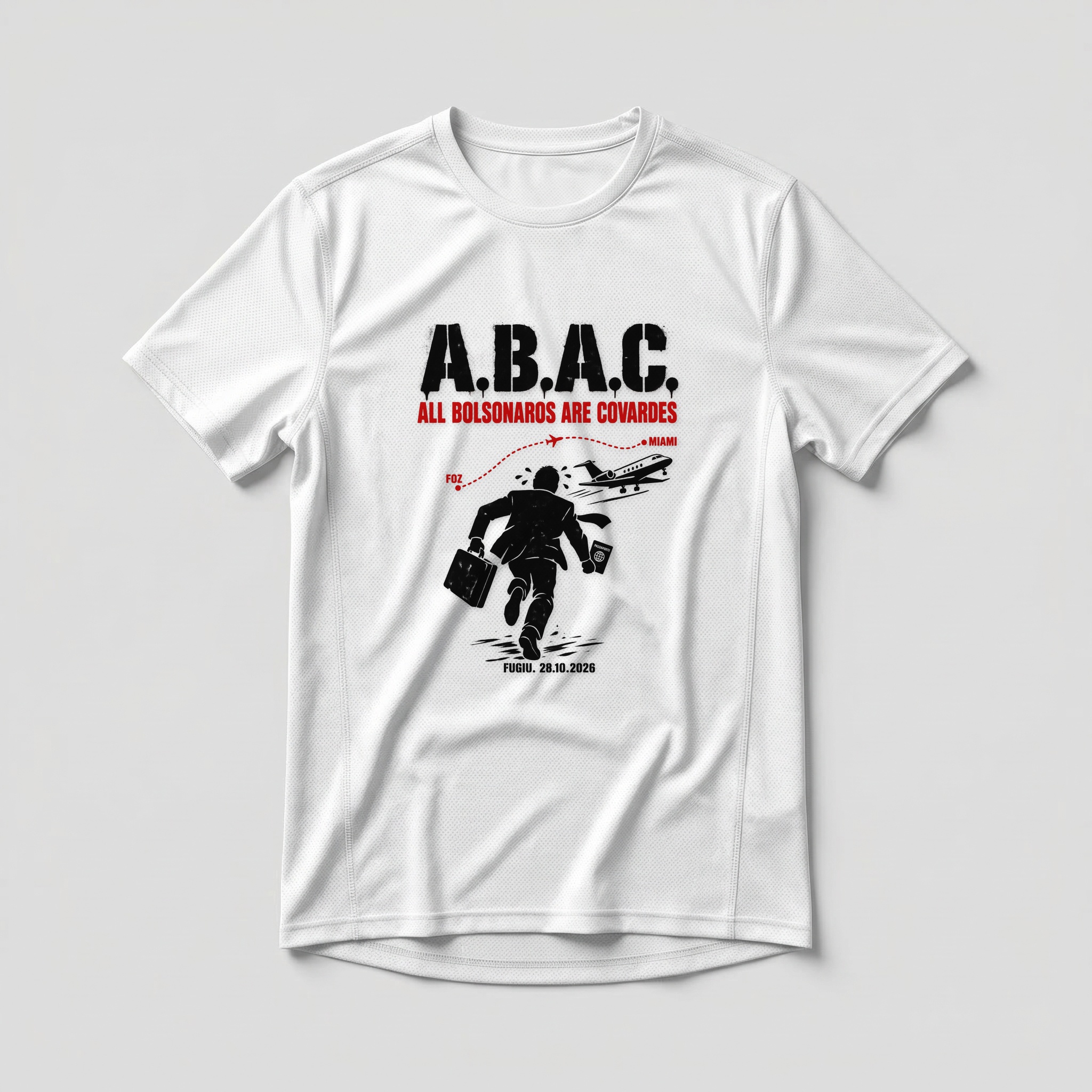 Camiseta_dry_fit_branco_que_isso_camarada_-_ABAC_-_All_Bolsonaros_Are_Covardes | ABAC - All Bolsonaros Are Covardes