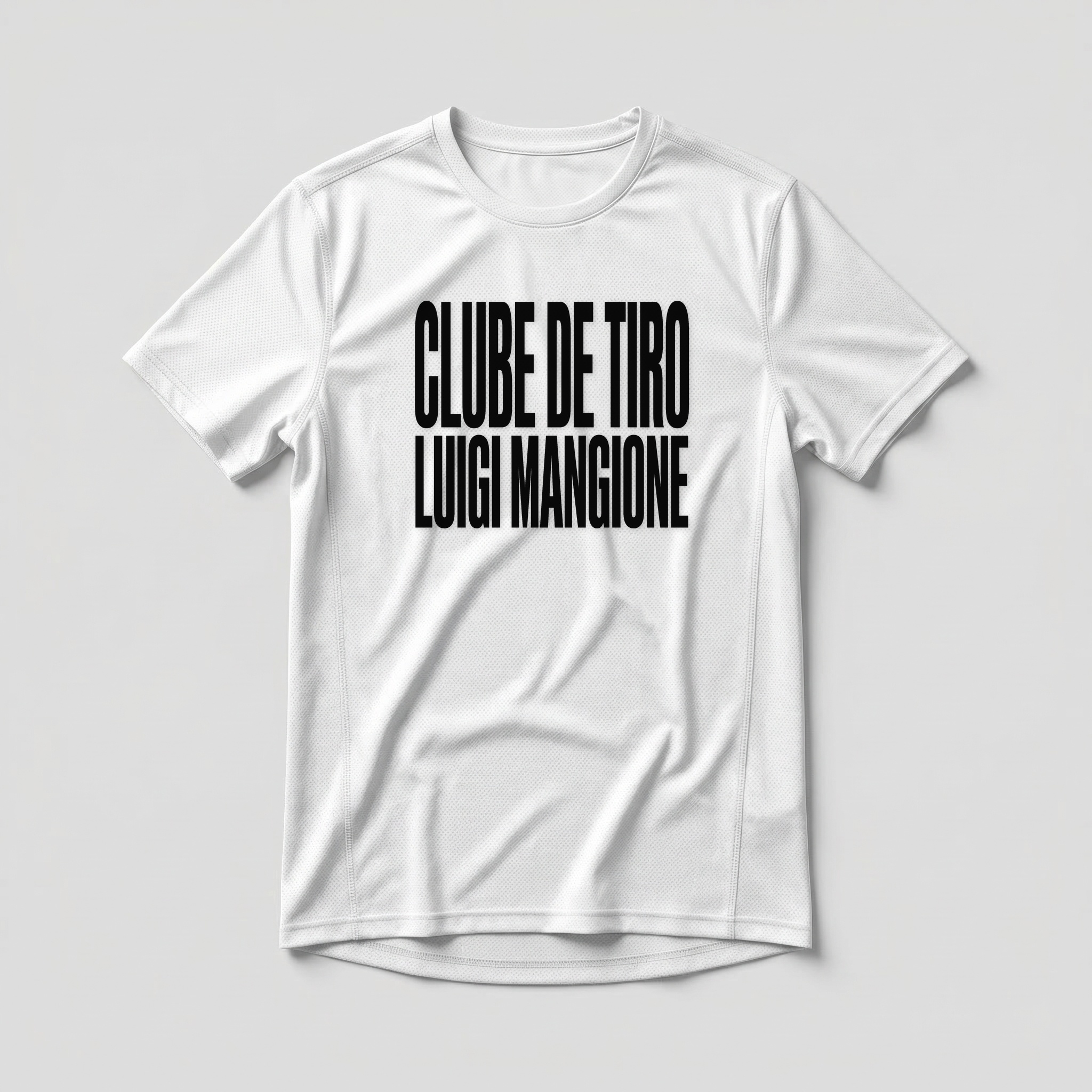Camiseta_dry_fit_branco_que_isso_camarada_-_Clube_de_Tiro_Luigi_Mangione_-_Tipografia | Clube de Tiro Luigi Mangione - Tipografia