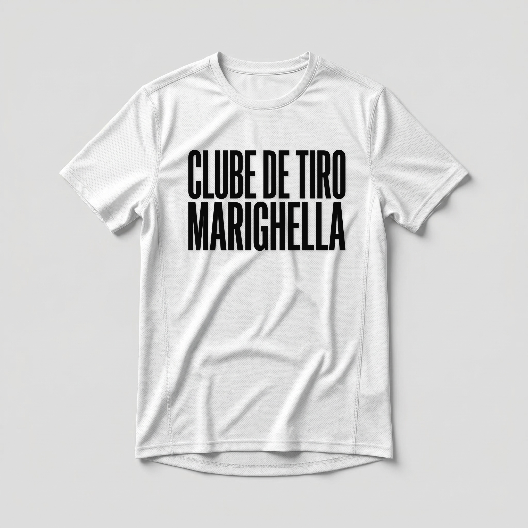 Camiseta_dry_fit_branco_que_isso_camarada_-_Clube_de_Tiro_Marighella_-_Tipografia | Clube de Tiro Marighella - Tipografia