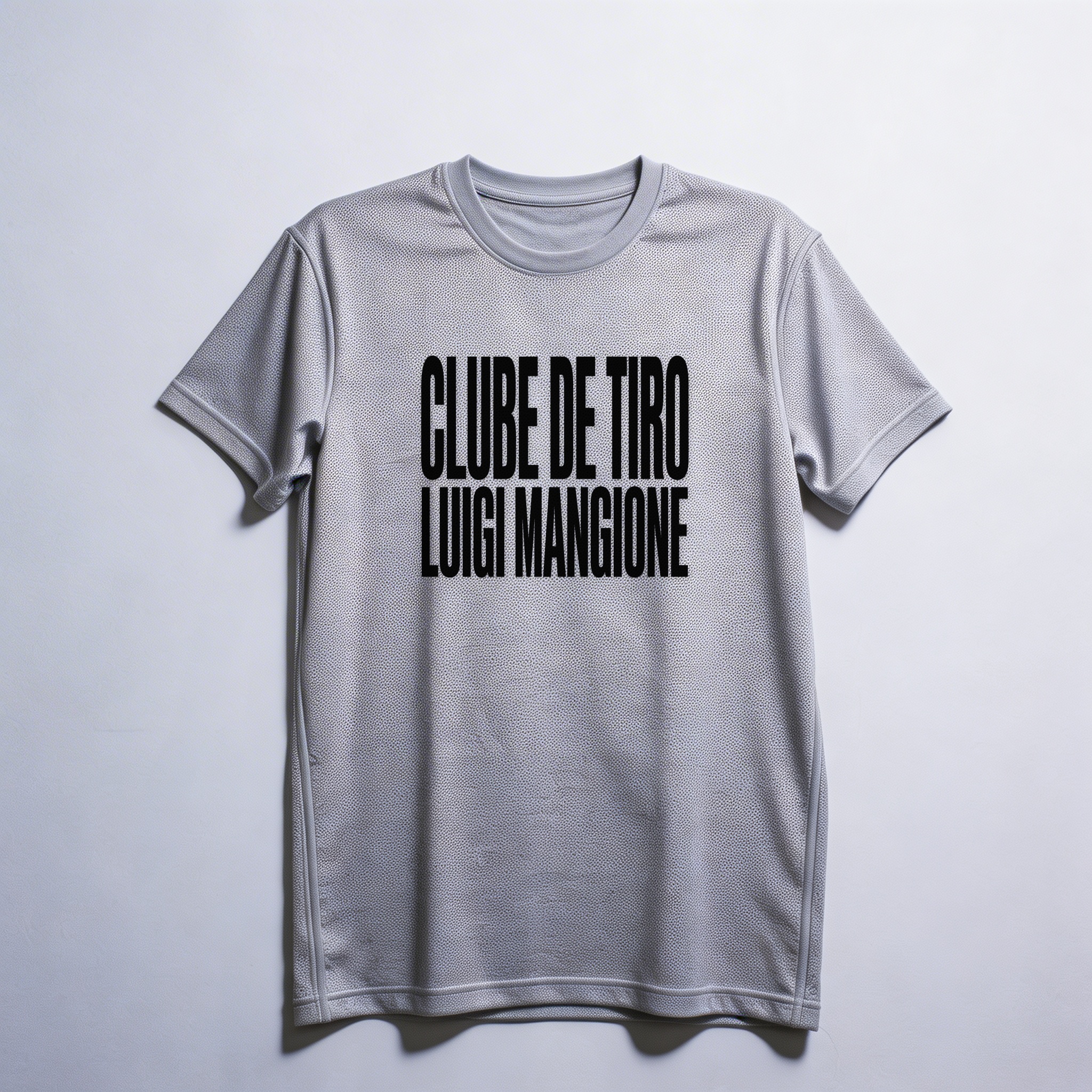 Camiseta_dry_fit_cinza_claro_que_isso_camarada_-_Clube_de_Tiro_Luigi_Mangione_-_Tipografia | Clube de Tiro Luigi Mangione - Tipografia