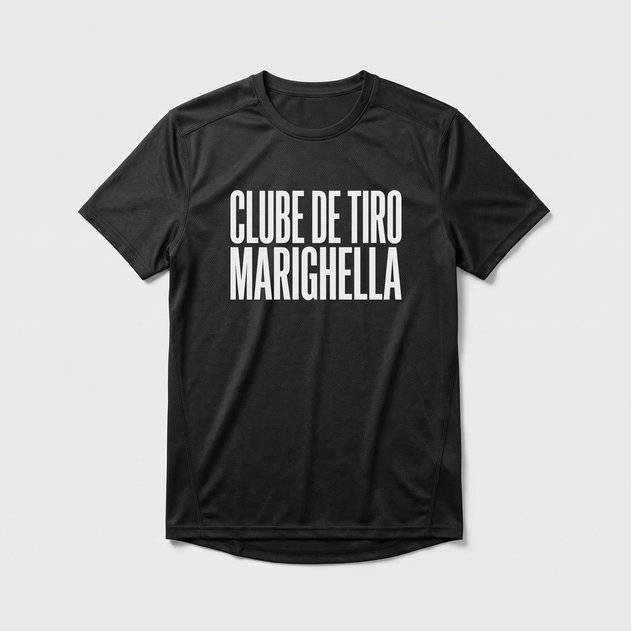 Camiseta_dry_fit_preto_que_isso_camarada_-_Clube_de_Tiro_Marighella_-_Tipografia | Clube de Tiro Marighella - Tipografia