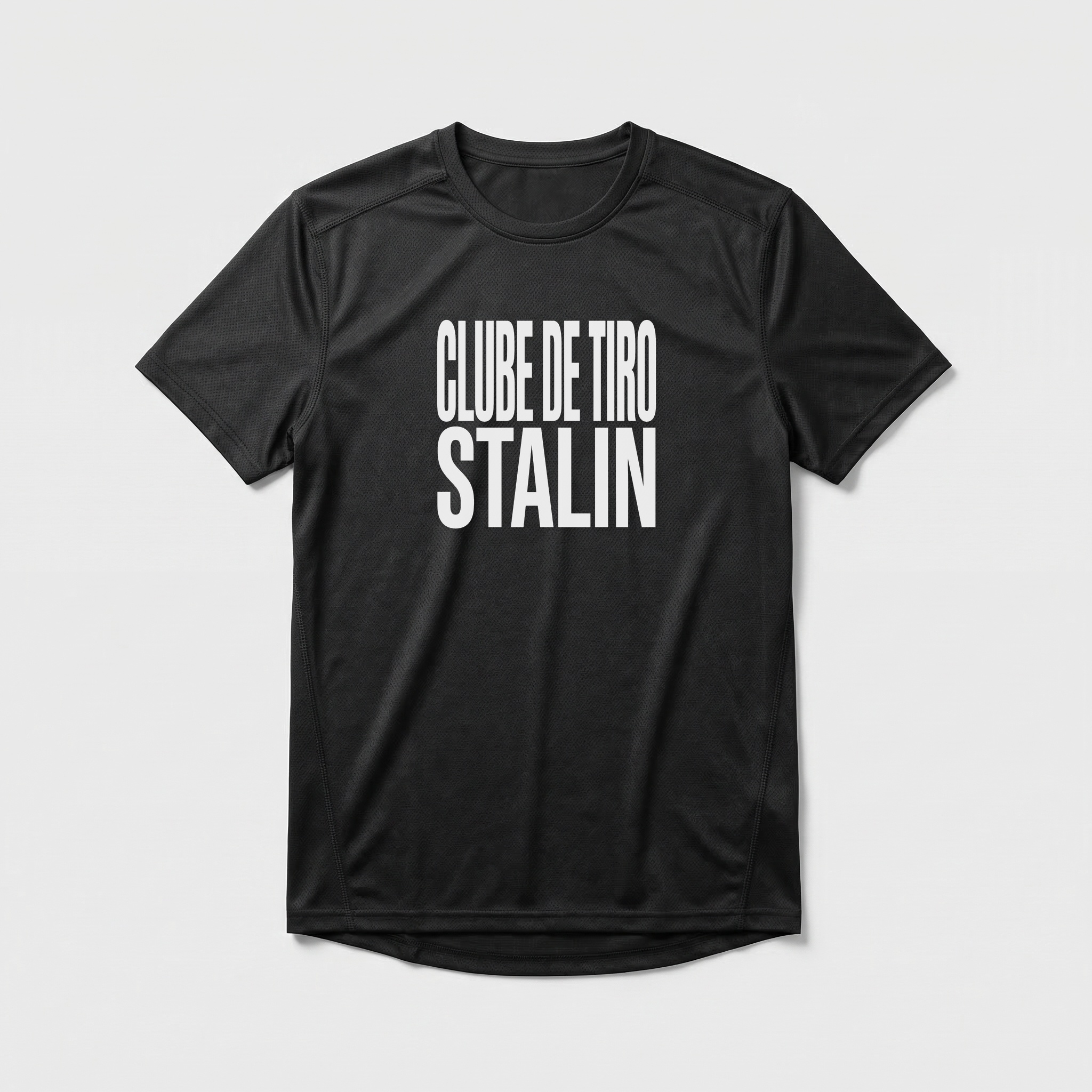 Camiseta_dry_fit_preto_que_isso_camarada_-_Clube_de_Tiro_Stalin_-_Tipografia | Clube de Tiro Stalin - Tipografia