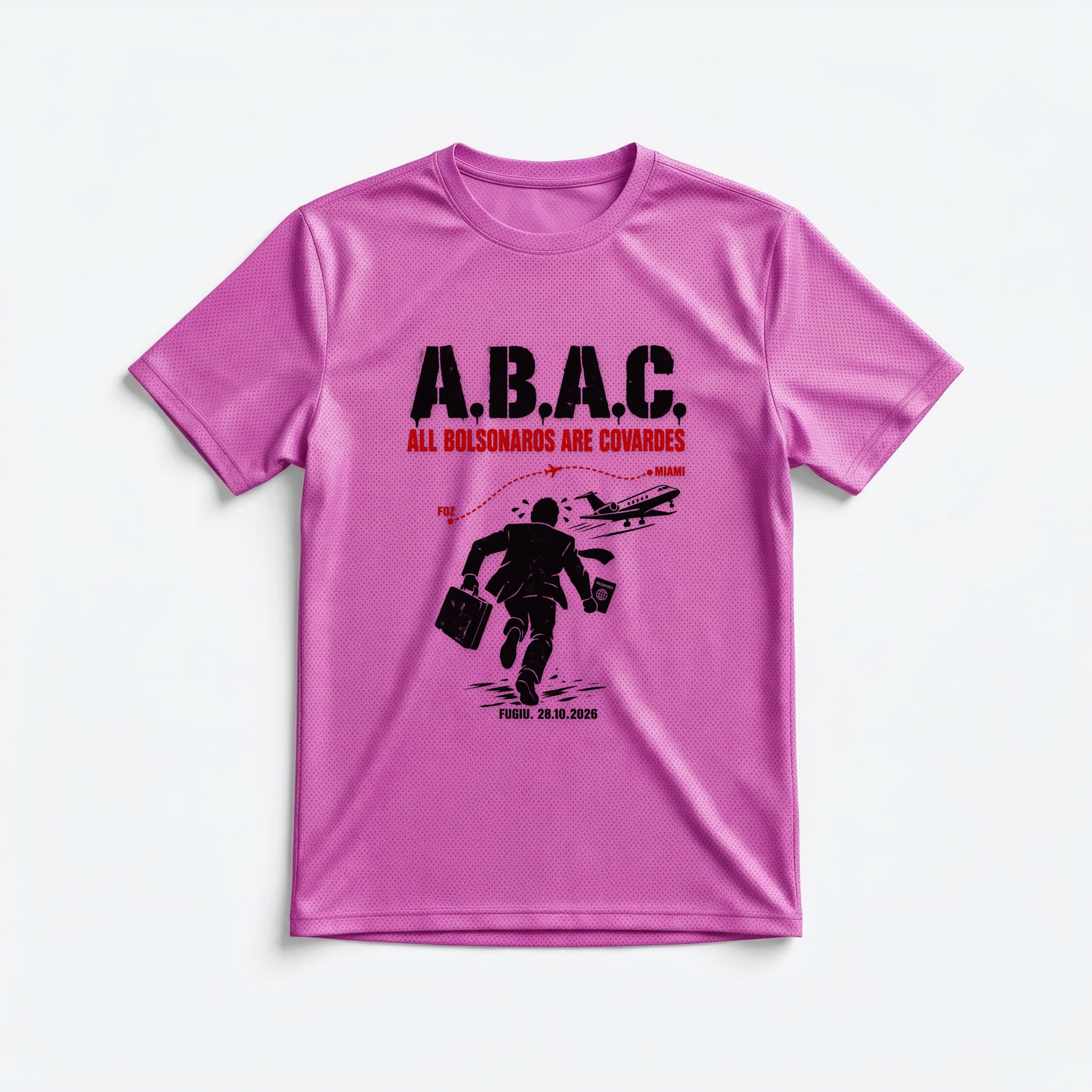 Camiseta_dry_fit_rosa_que_isso_camarada_-_ABAC_-_All_Bolsonaros_Are_Covardes | ABAC - All Bolsonaros Are Covardes