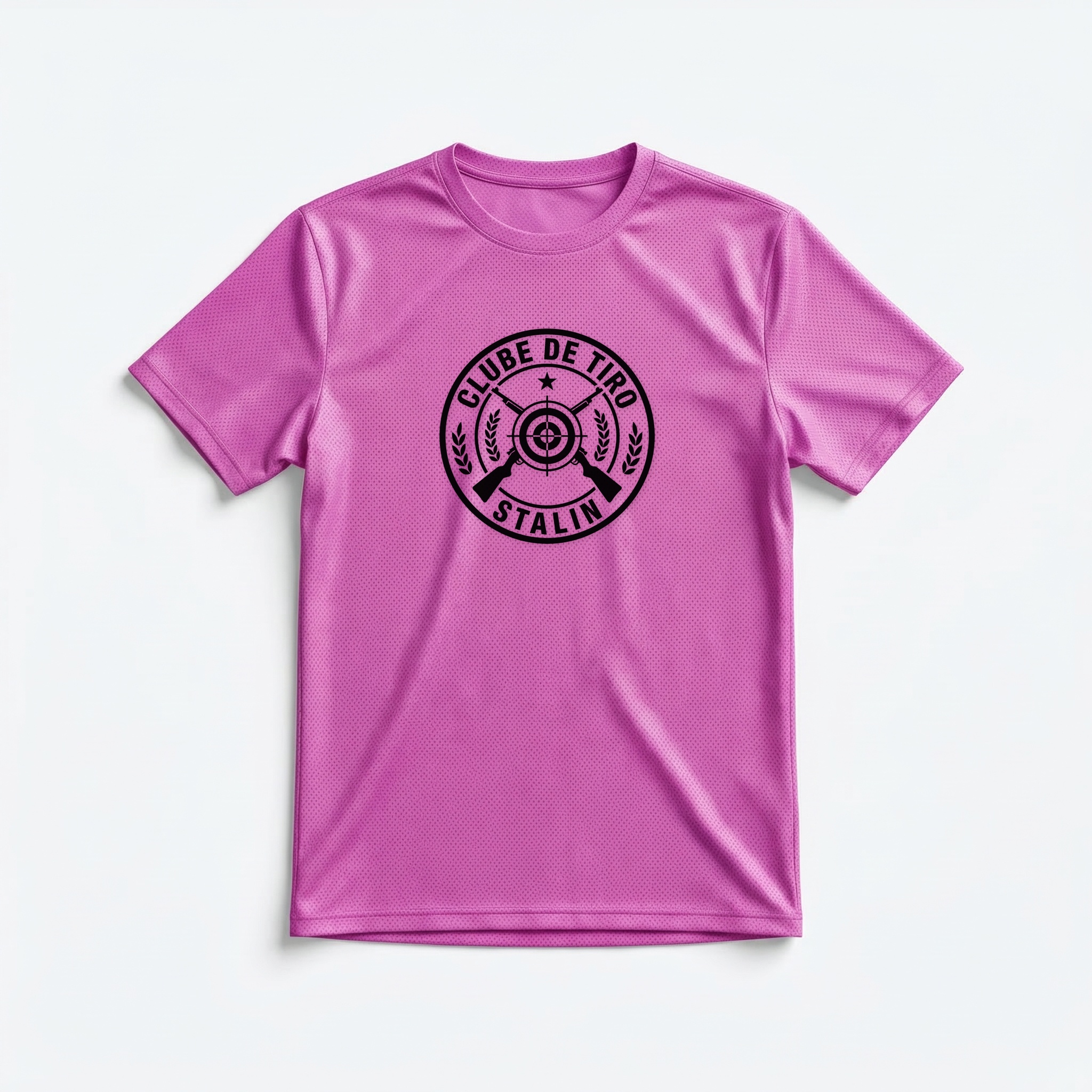 Camiseta_dry_fit_rosa_que_isso_camarada_-_Clube_de_Tiro_Stalin | Clube de Tiro Stalin