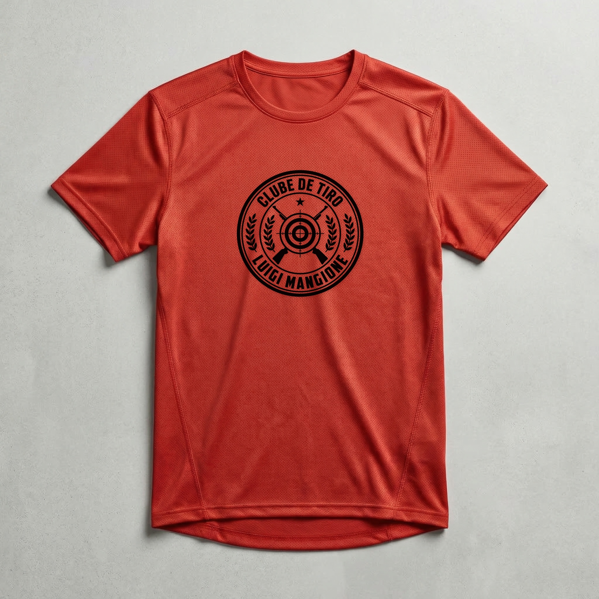 Camiseta_dry_fit_vermelho_que_isso_camarada_-_Clube_de_Tiro_Luigi_Mangione | Clube de Tiro Luigi Mangione