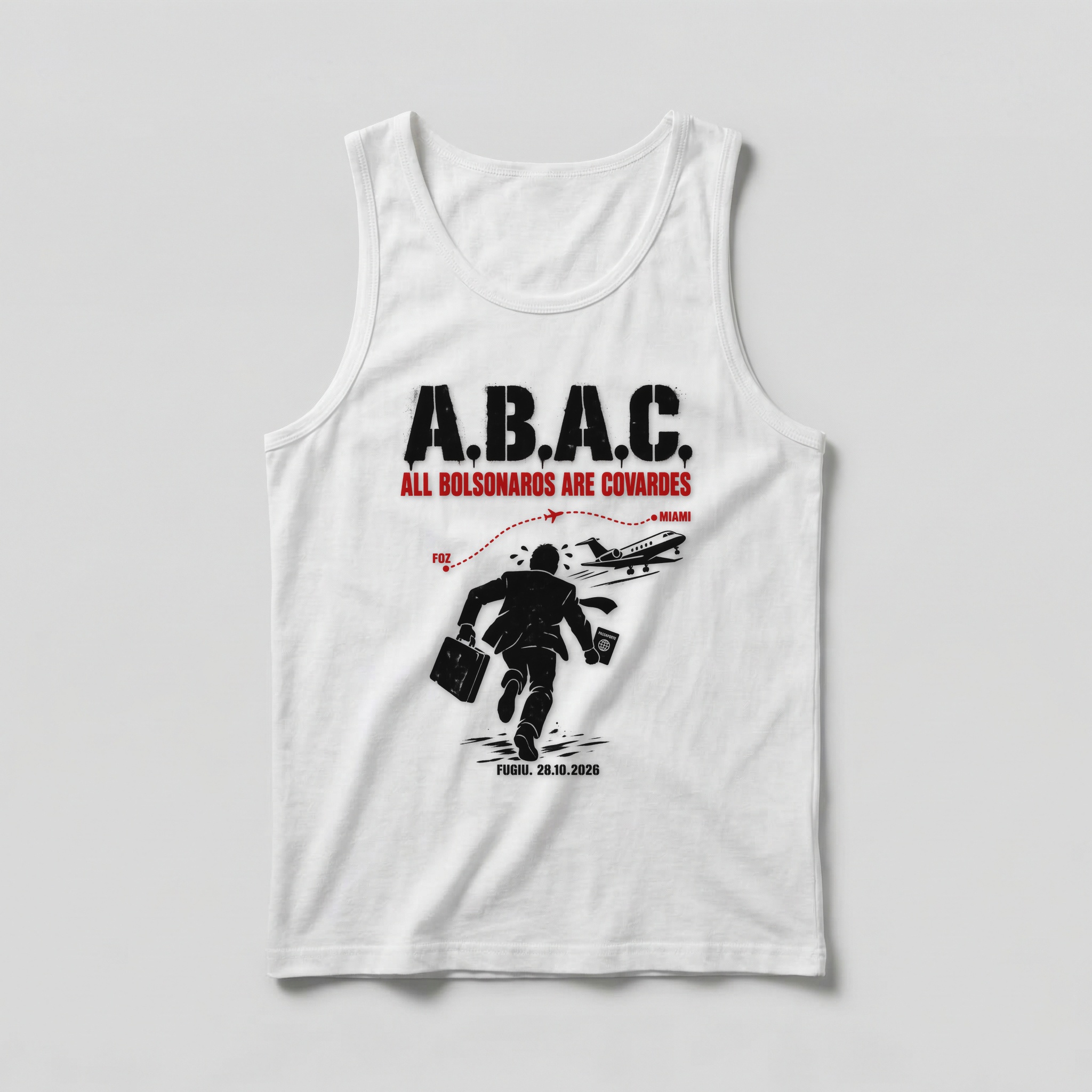 Camiseta_regata_branco_que_isso_camarada_-_ABAC_-_All_Bolsonaros_Are_Covardes | ABAC - All Bolsonaros Are Covardes
