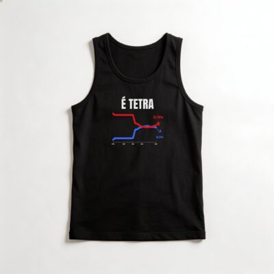 Camiseta_regata_preto_que_isso_camarada_-_E_TETRA | É TETRA